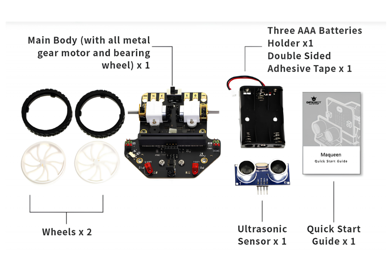 Bo mạch vi điều khiển BBC micro:bit V2 gắn trên robot Maqueen