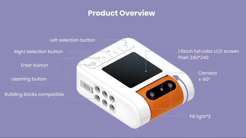 Cấu tạo tích hợp màn hình LCD màu trên thân Camera AI VinciBot