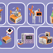 Tổng quan bộ Inventor Kit: Cung cấp 5 module điện tử thông minh, trạm trung tâm và hơn 120 mảnh ghép để hiện thực hóa mọi ý tưởng IoT.