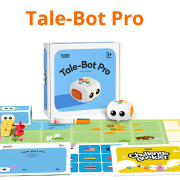 Tổng quan Bộ công cụ hoạt động Tale-Bot Pro với 5 bản đồ, 32 thẻ lệnh và 98 nhãn dán tương tác sinh động (Lưu ý: Sản phẩm không bao gồm thân robot).