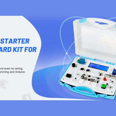 Bộ kit Arduino tích hợp nhiều module điện tử trên cùng một bảng mạch, giúp người học thực hành lập trình và điều khiển thiết bị mà không cần breadboard hay hàn mạch.