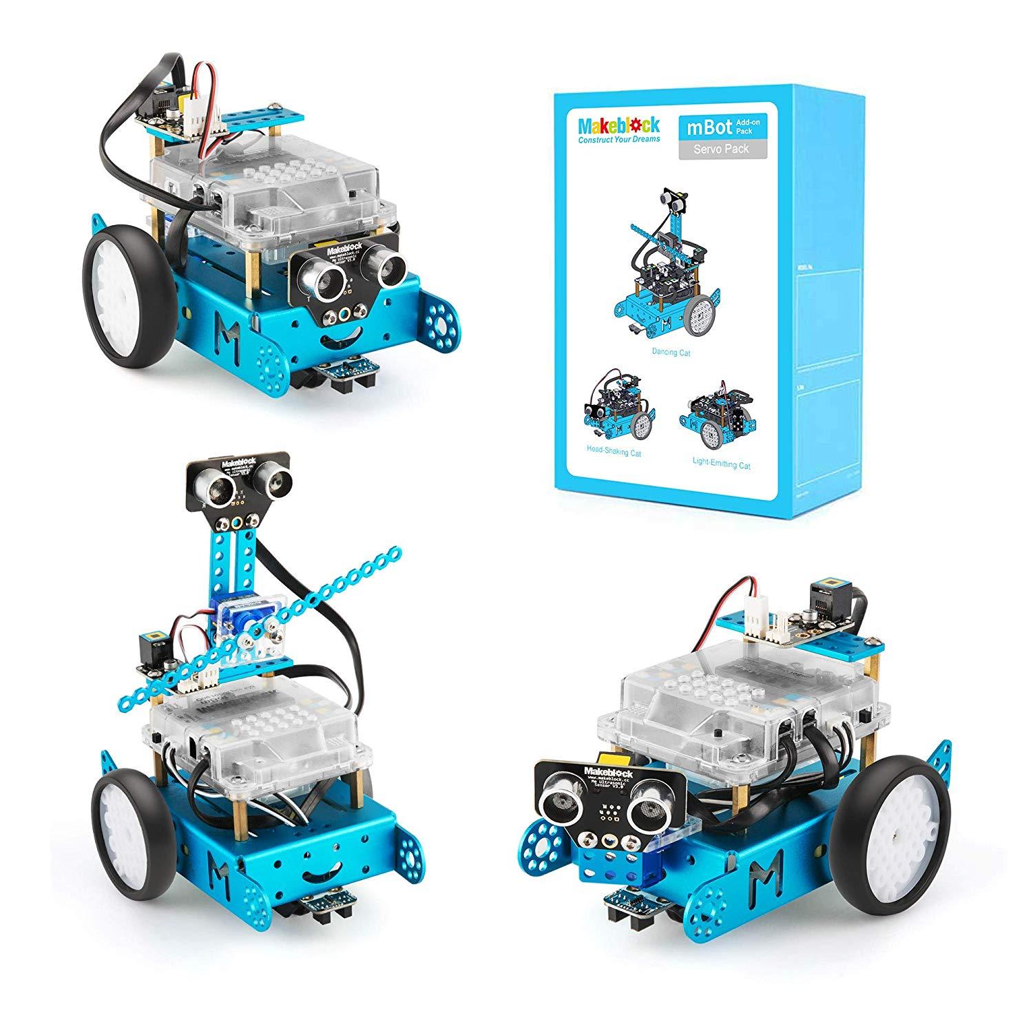 Gói mở rộng mBot Servo Pack, có thể mở rộng thành 3 hình dạng | Robot Steam